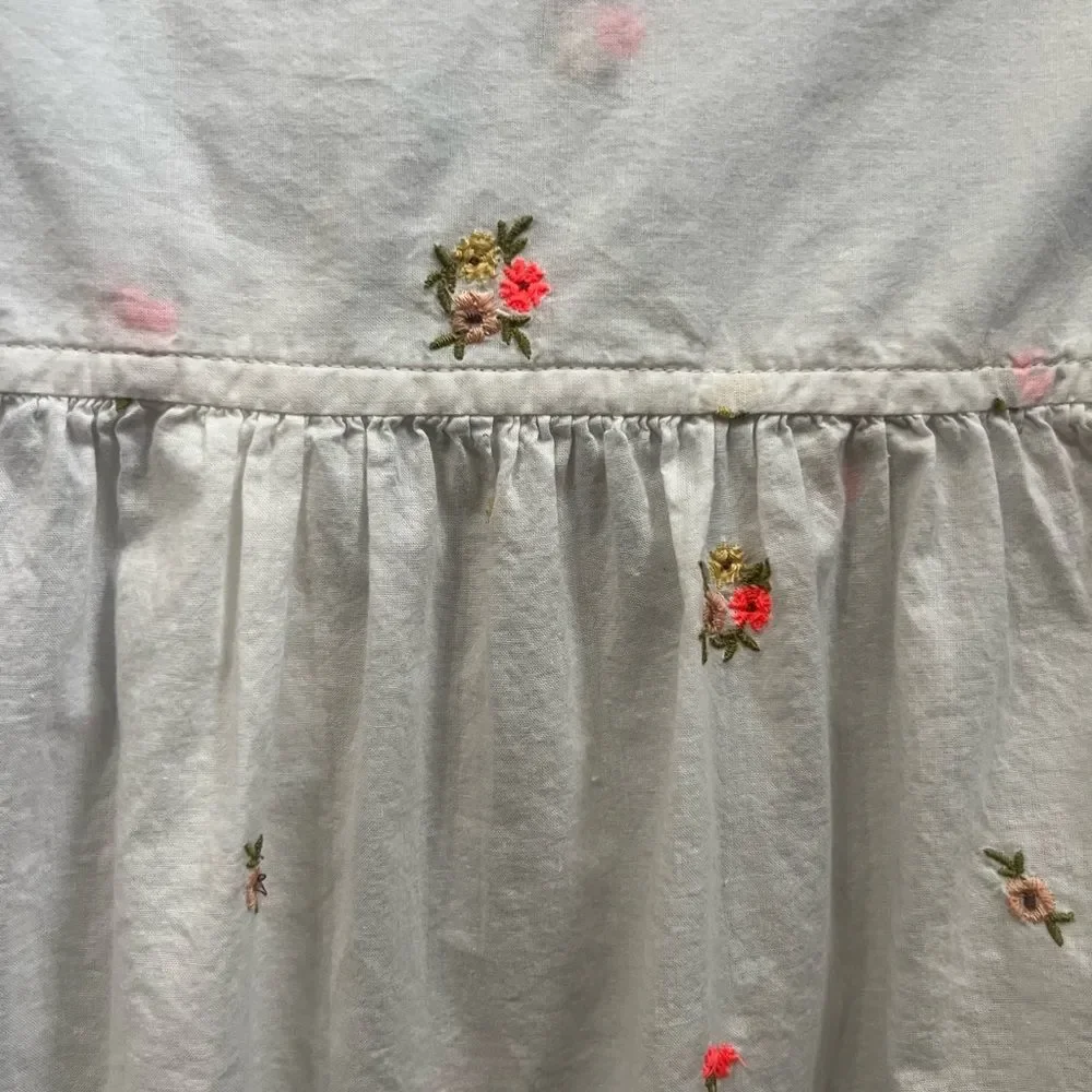 Old Navy White Floral Puff Sleeve Blouse - Cottagecore Style - Sz XS